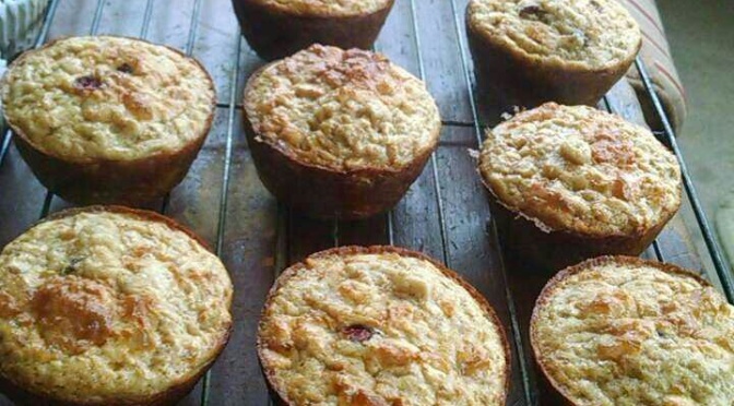 White Chocolate Cranberry Oat Muffins